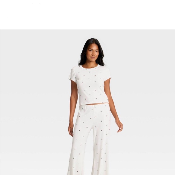 Auden Other - Auden White Pajama Set with Floral Accents